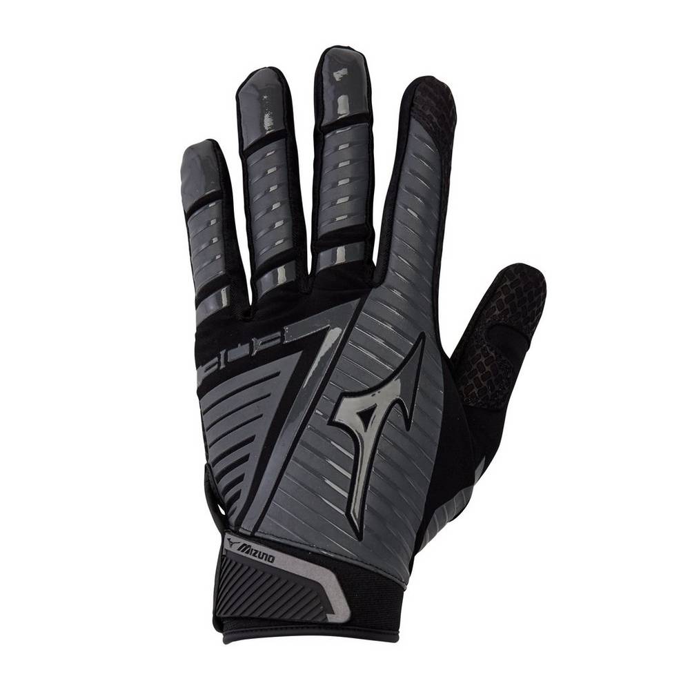 Mens Mizuno B-130 Adult Baseball Batting Gloves Black/Grey Philippines (FJDMLI860)